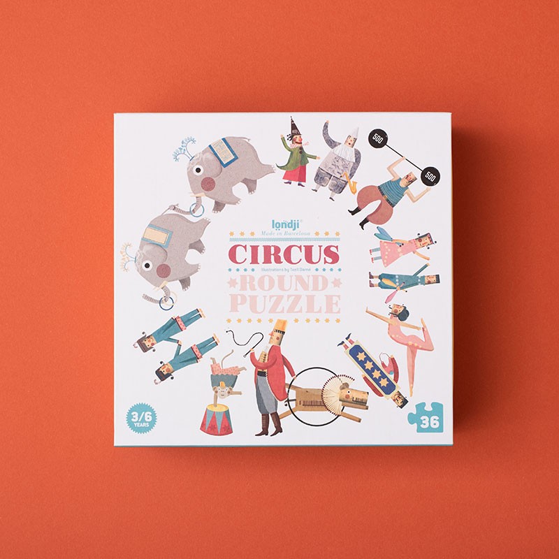 a round puzzle of the circus